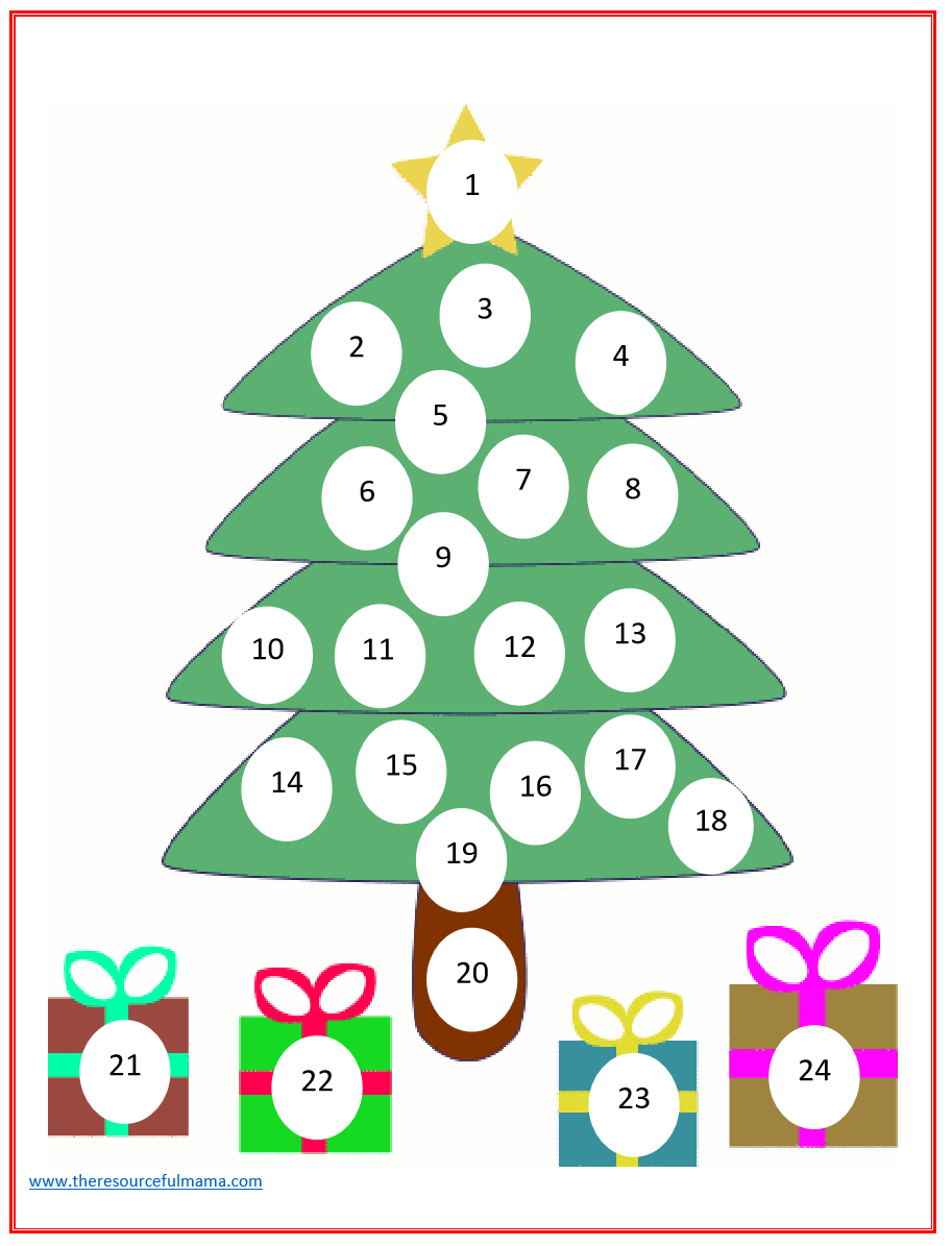 christmas countdown advent calendar - the resourceful mama